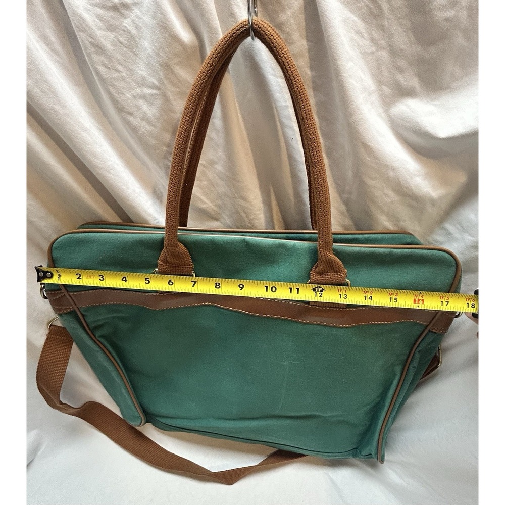 VTG Polo Ralph Lauren Green Laptop Messenger Bag Classic Old Money 90s - Picture 7 of 9